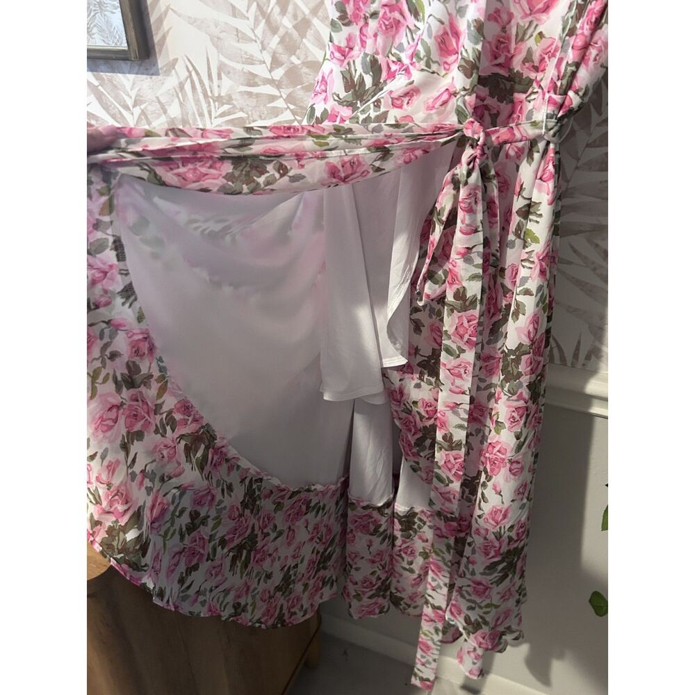 NWOT Betsey Johnson Floral Midi Wrap Dress Size 10 Romantic Boho - Picture 4 of 9